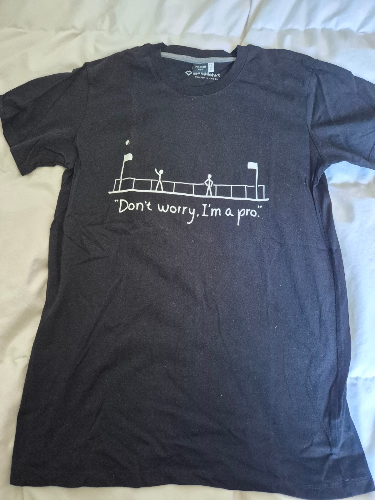 Voor korfbal liefhebber t shirt zwart 158 164, Ophalen of Verzenden, Zo goed als nieuw, Jongen of Meisje