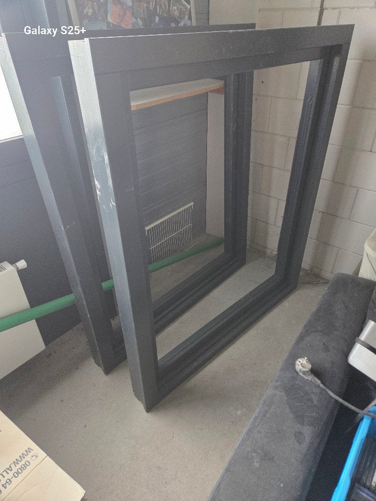 2x hardhouten draai kiep raamkozijnen, Doe-het-zelf en Verbouw, Raamkozijn, Nieuw, 75 tot 150 cm, Hout