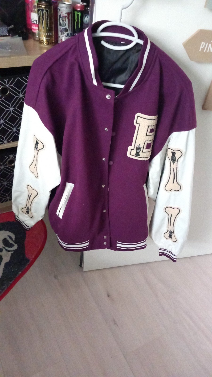 Super mooie stoffen Baseball jacket maat M, Onbekend, Maat 48/50 (M), Paars, Ophalen of Verzenden