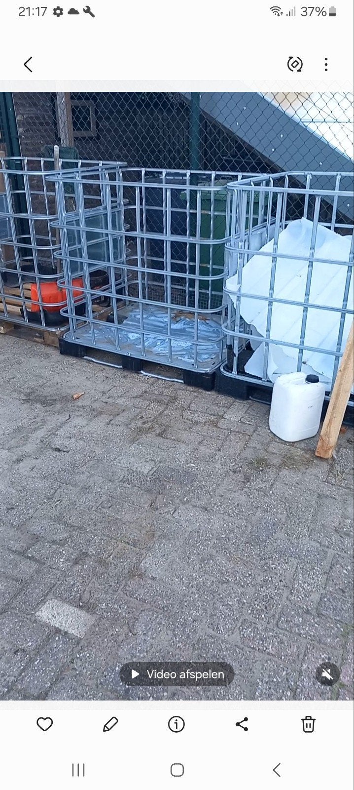 ibc krat, Doe-het-zelf en Verbouw, Ophalen, 100 cm of meer, 60 cm of meer, 50 cm of meer