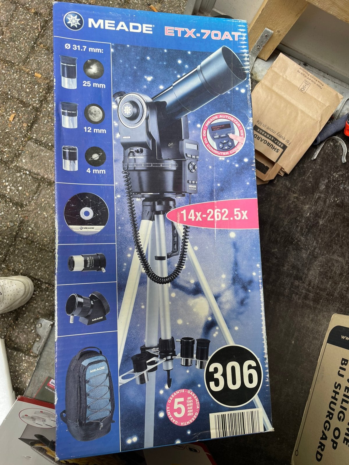 meade etx70 at telescoop, Ophalen of Verzenden, Zo goed als nieuw, Minder dan 80 mm, Lenzentelescoop (refractor)
