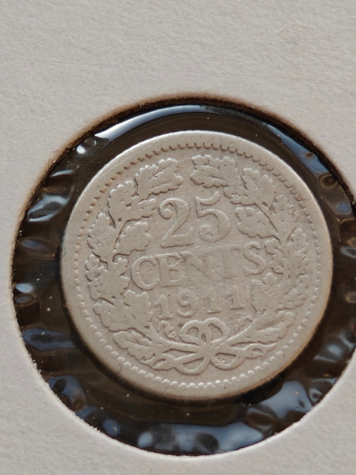 Zilveren 25 Cent 1911 Koningin Wilhelmina, Postzegels en Munten, Munten | Nederland, Zilver, 25 cent, Ophalen of Verzenden, Koningin Wilhelmina