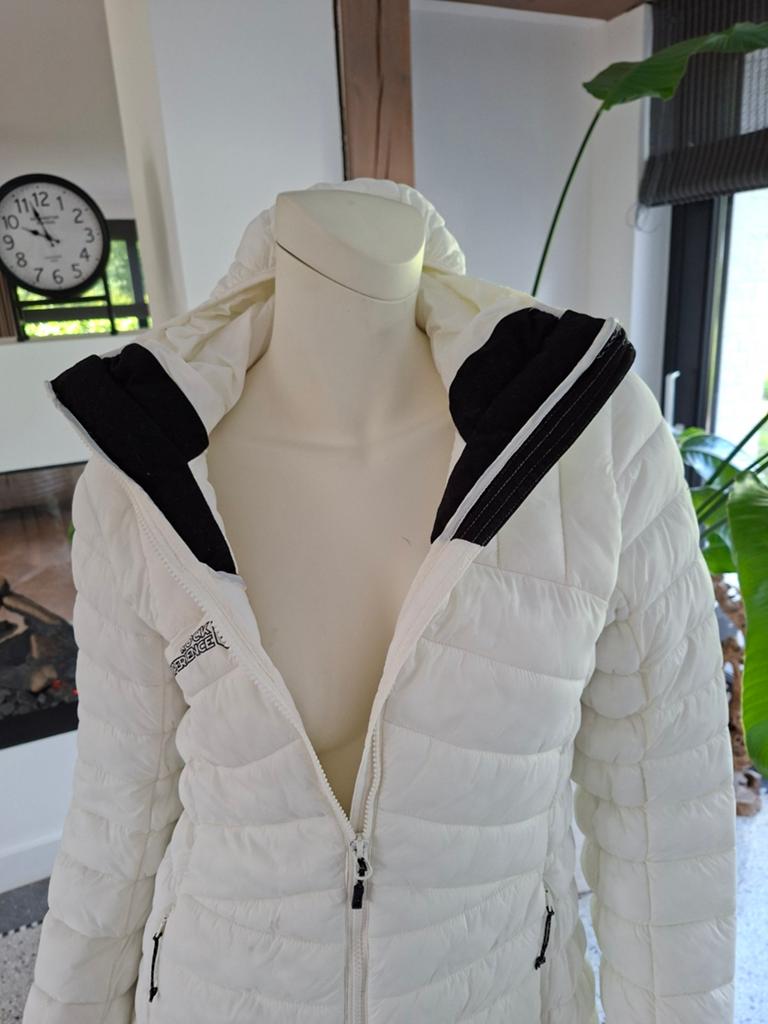 Witte donsjack dikkere zomerjas tussenjas xl 42 capuchon wit, Kleding | Dames, Jassen | Winter, Wit, Maat 42/44 (L), Ophalen of Verzenden