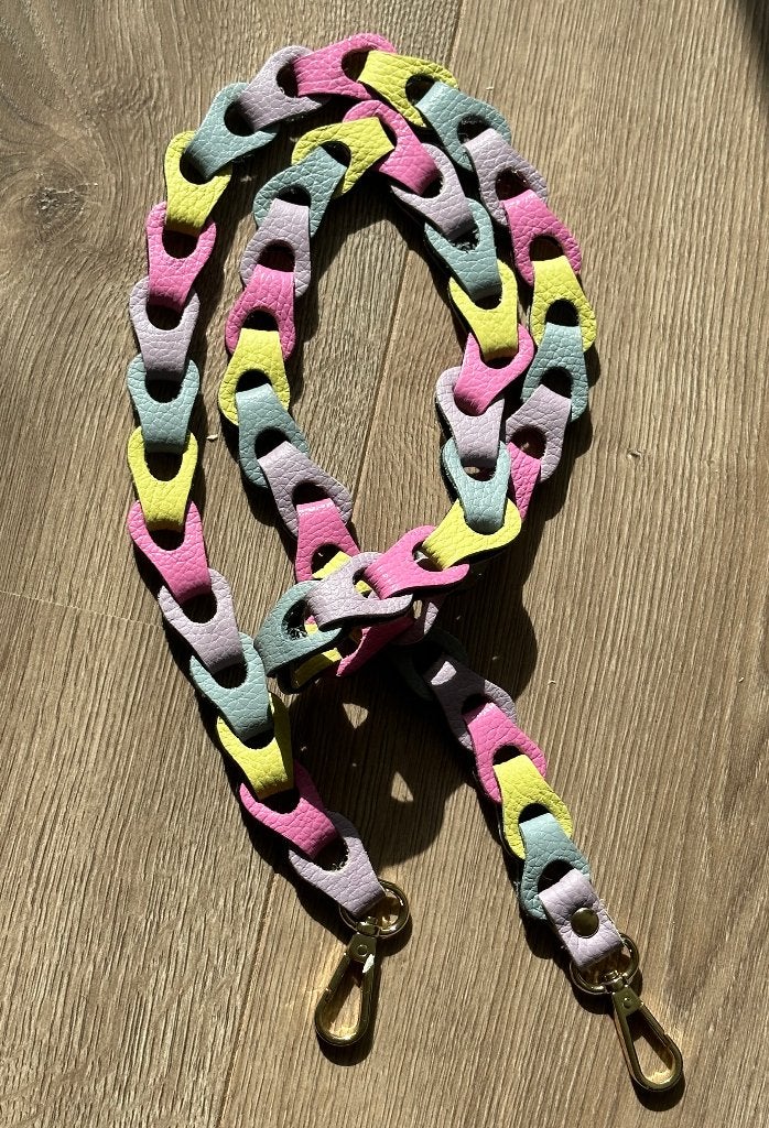 Leren schouderriem tassenriem tashengsel met eyelets 135 cm, Ophalen of Verzenden, Nieuw, Roze, Overige typen