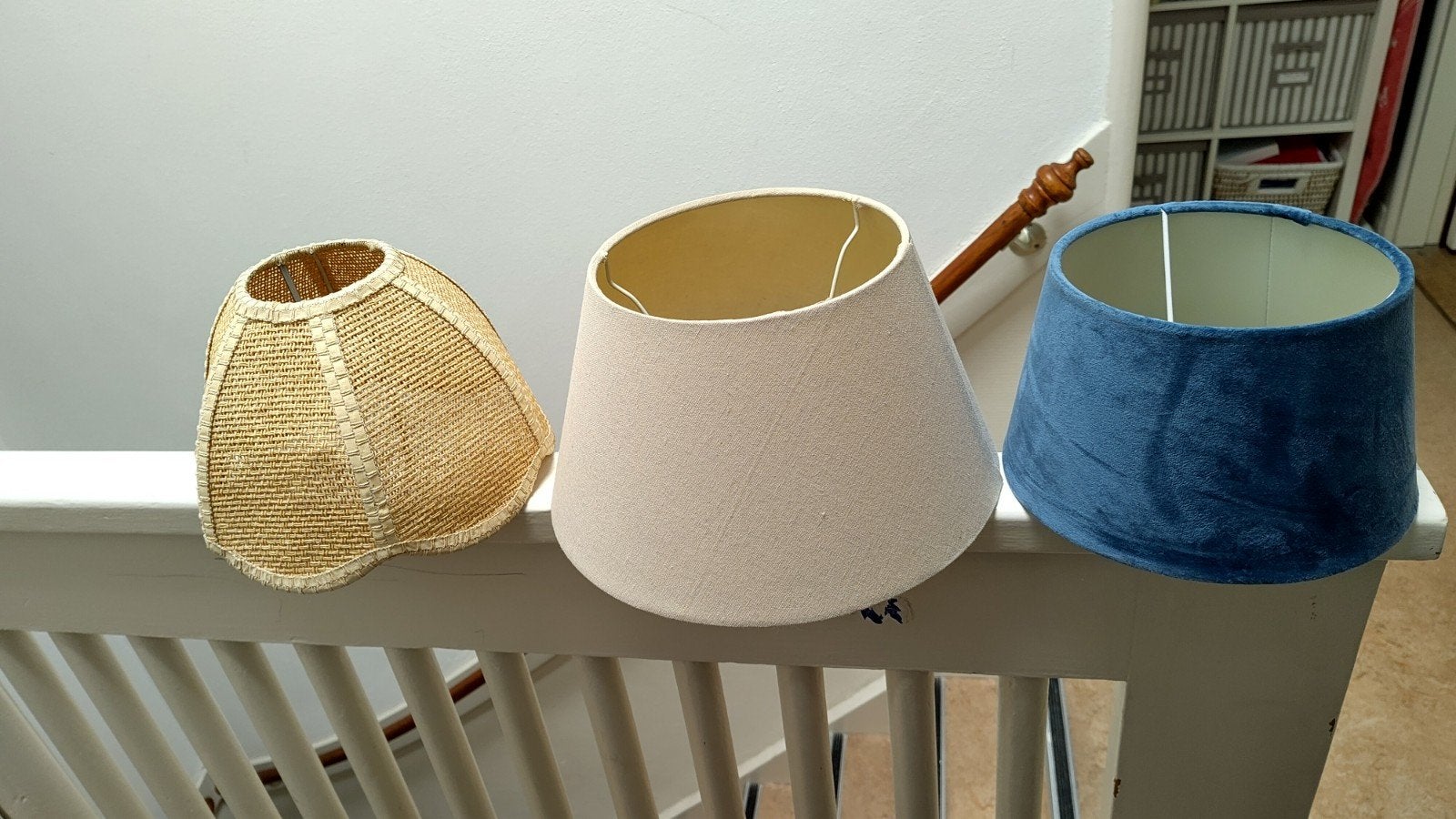 Set van 3 diverse lampenkappen voor tafellamp (nieuwstaat), Huis en Inrichting, 25 cm, Tafellamp, Natuurlijk materiaal, Beige