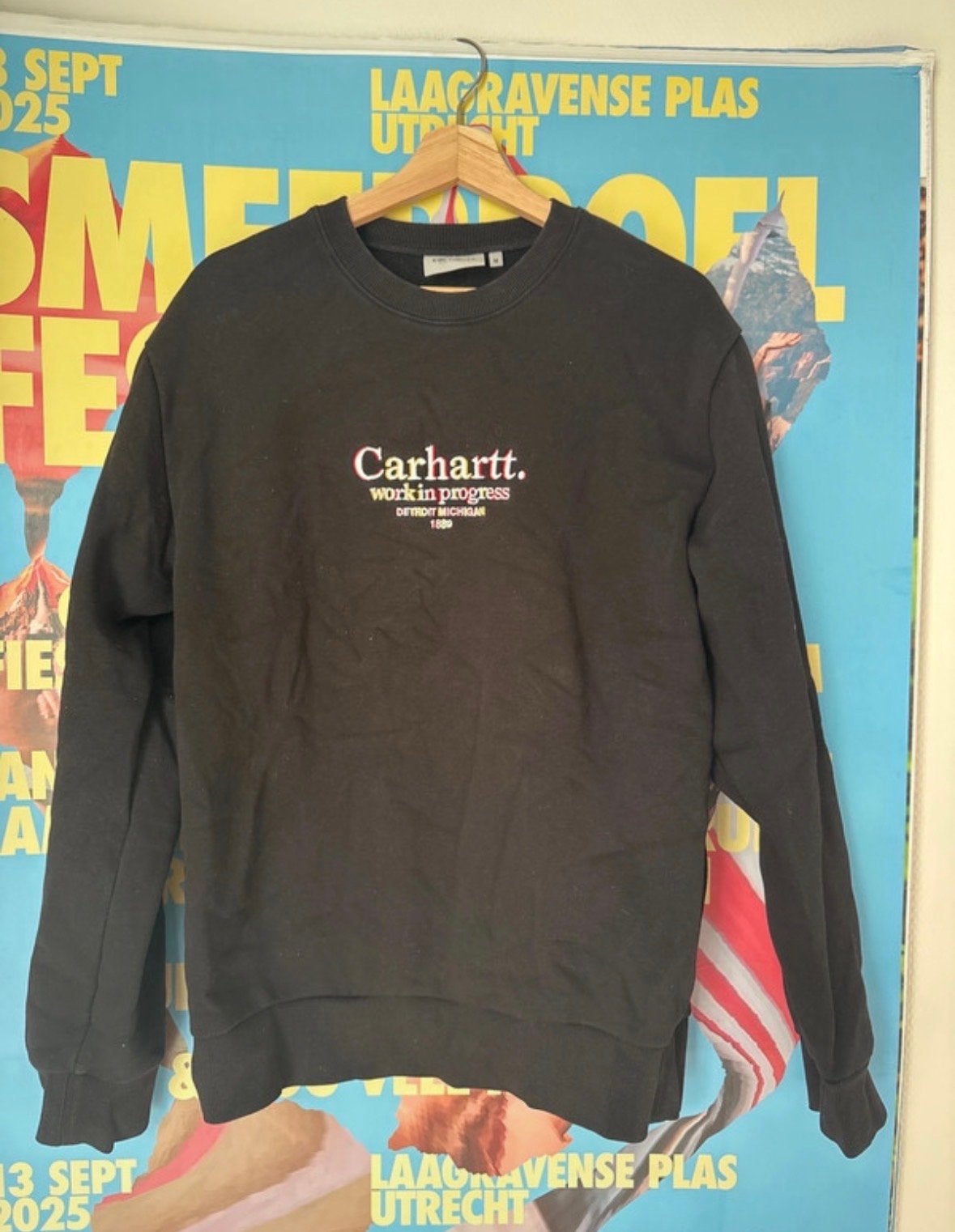 Zwarte Carhartt Trui Maat L - Work in Progress, Ophalen of Verzenden, Gedragen, Maat 52/54 (L), Zwart