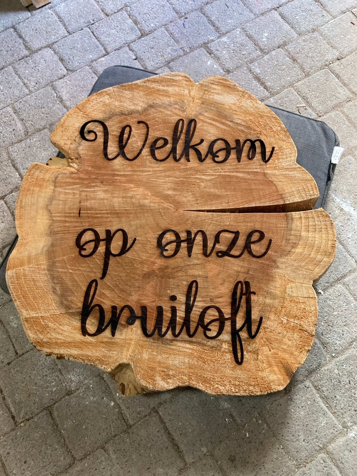 Houten Welkomstbord Bruiloft - Rustieke Decoratie, Ophalen, 70 cm, Hout, Bruin