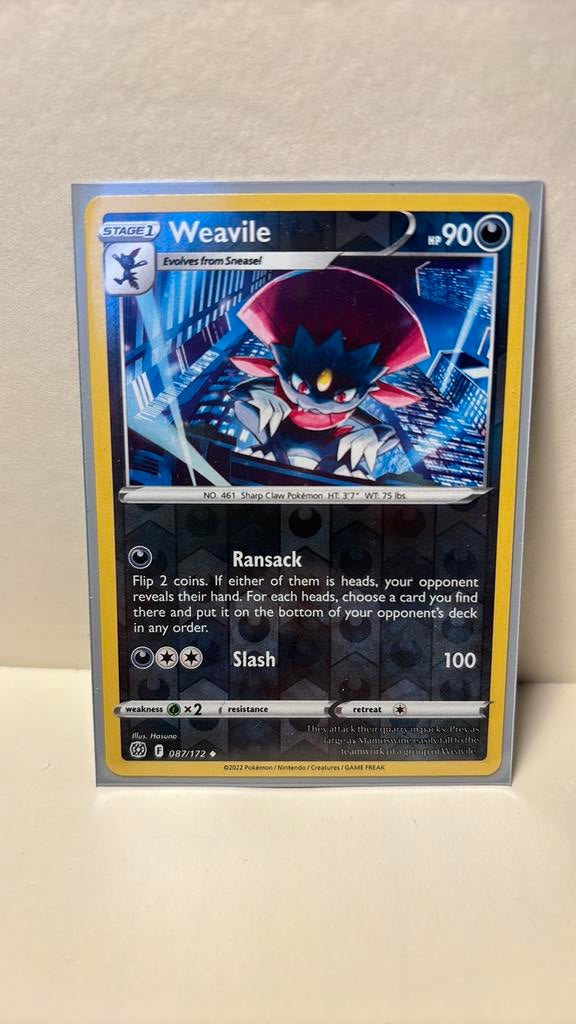 Weavile 087/172 brilliant stars reverse holo pokemon kaart, Ophalen of Verzenden, Nieuw, Boosterbox