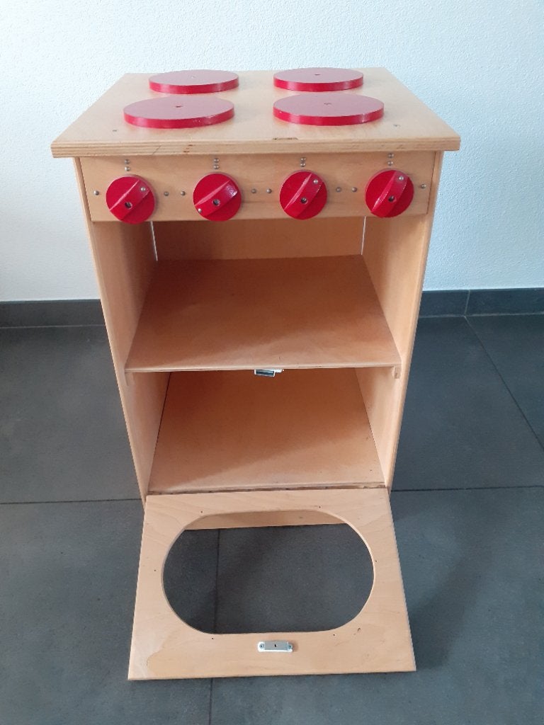 Houten speelkeuken met oven en kookplaten, Kinderen en Baby's, Ophalen, Gebruikt, Meubelstuk of Keukentje