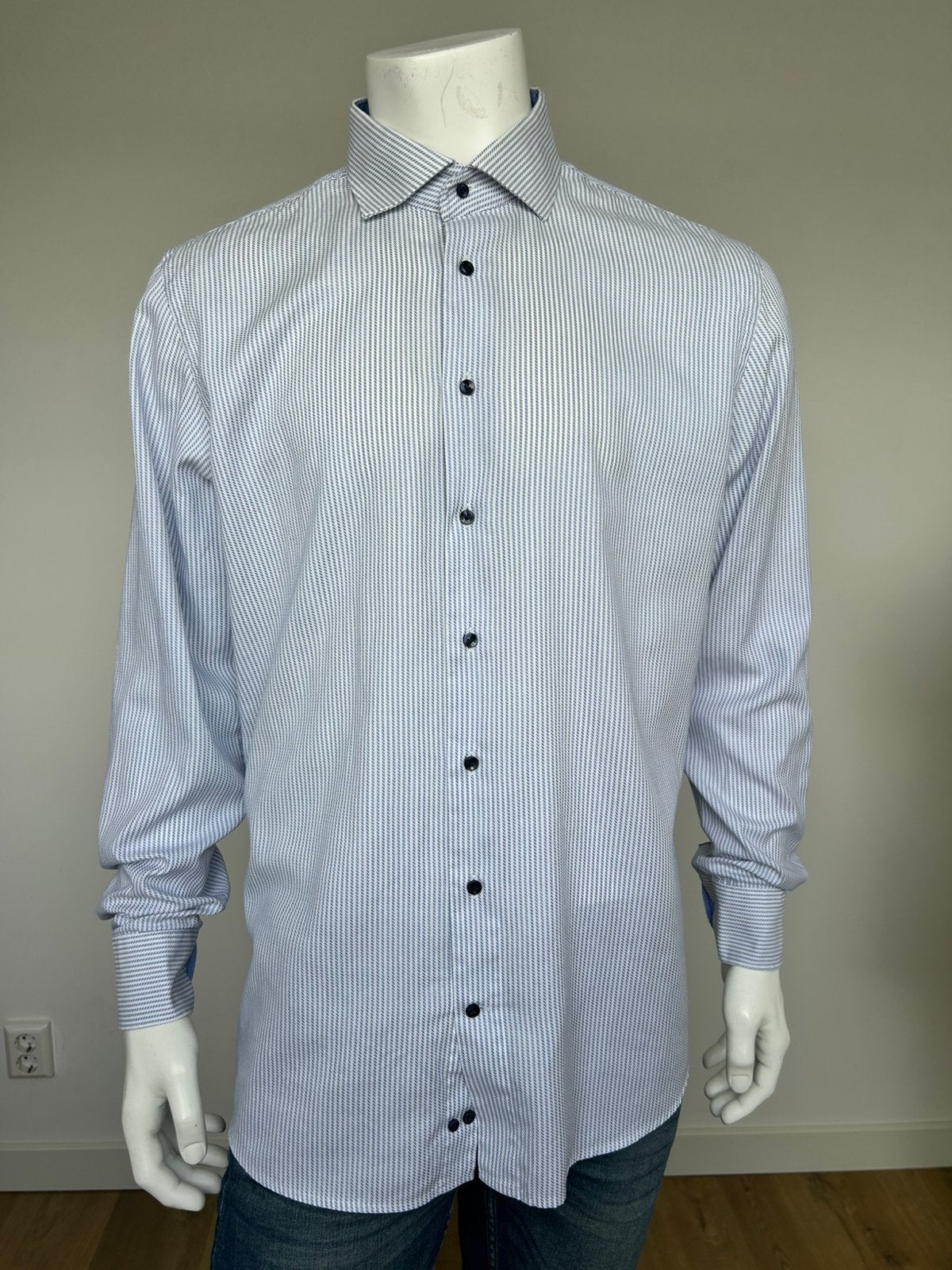 Profuomo overhemd XL, Kleding | Heren, Ophalen of Verzenden, Zo goed als nieuw, Blauw, Halswijdte 43/44 (XL)