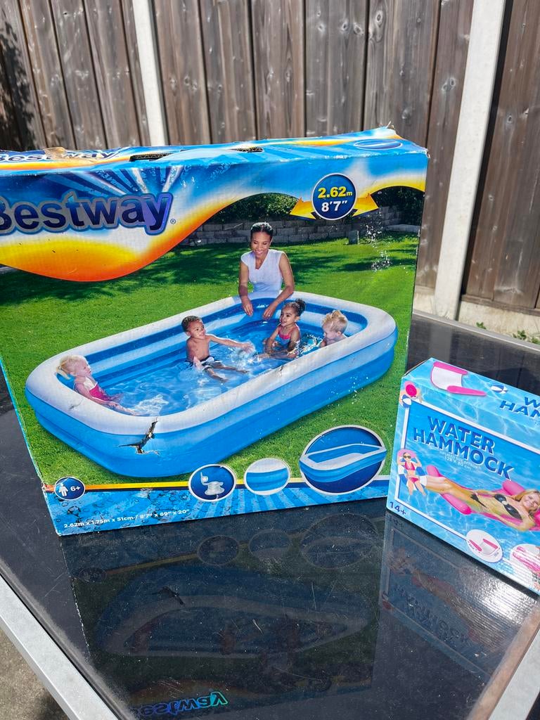 Bestway opblaaszwembad nieuw + water hangmat&strandbal, Minder dan 80 cm, Opblaaszwembad, Nieuw, Ophalen of Verzenden
