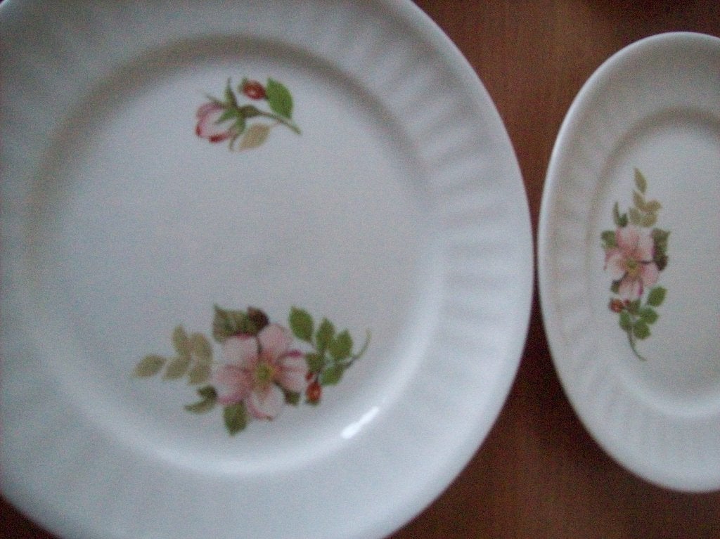 5 Gebak Schotels met roze bloem, Overige typen, Nieuw, Ophalen of Verzenden, Overige stijlen