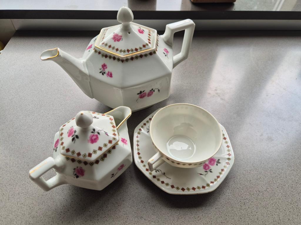 24 delig Vintage porselein antiek  theeservies Union K, Antiek en Kunst, Antiek | Servies compleet, Ophalen of Verzenden