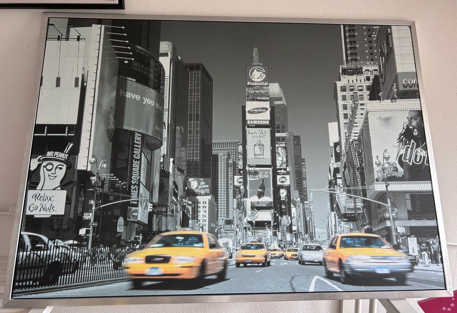 Yellow Cab foto / poster, Huis en Inrichting, Ophalen, Gebruikt, 50 tot 75 cm, 75 tot 100 cm