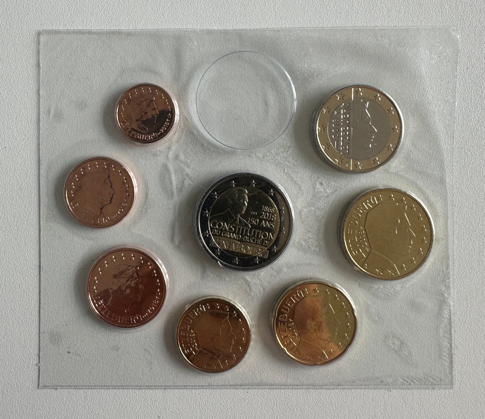Luxemburg euroset 2018 BU - losse munten (1ct t/m 2euro), Ophalen of Verzenden, Luxemburg, Overige waardes, Setje