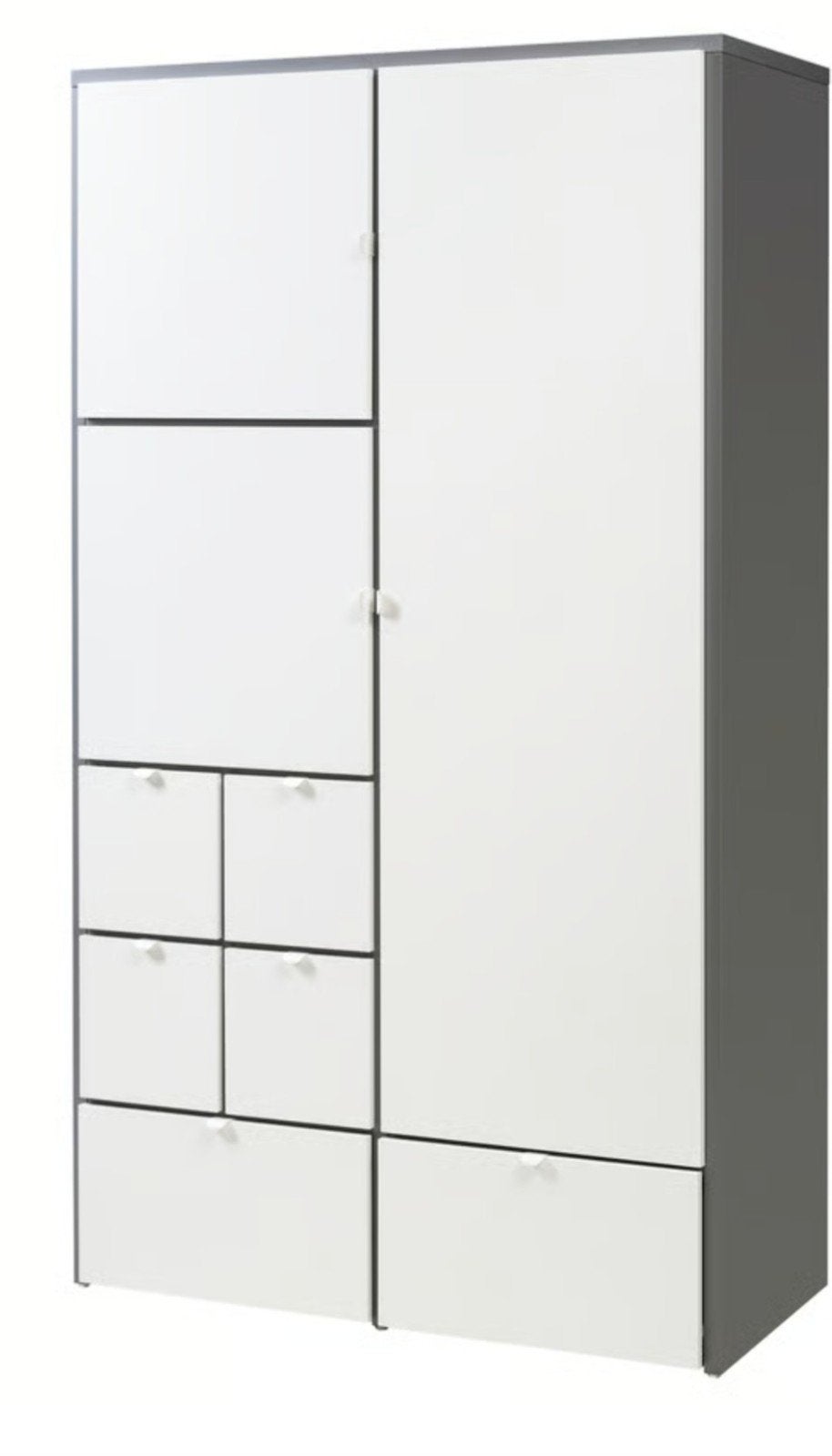 IKEA VISTHUS Kledingkast - Wit/Grijs - Zo goed als nieuw, Huis en Inrichting, Overige materialen, 100 tot 150 cm, 200 cm of meer