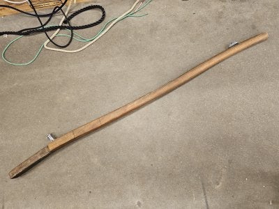 Helmstok teak gebogen