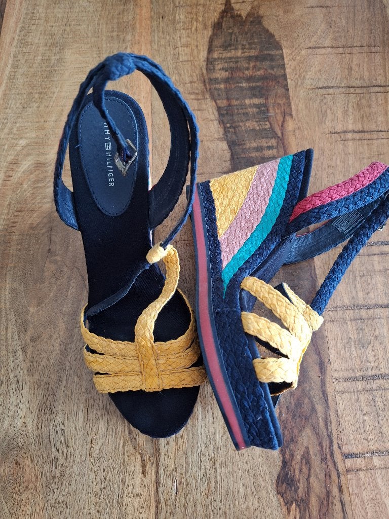 Tommy Hilfiger Vancouver Sleehak Sandalen - Maat 41, Overige kleuren, Zo goed als nieuw, Tommy Hilfiger, Sandalen of Muiltjes