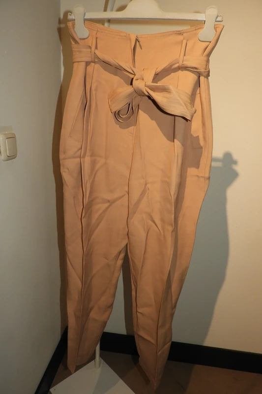 Elisabetta Franchi camel baggy broek brede strikband IT 46, Kleding | Dames, Maat 38/40 (M), Bruin, Zo goed als nieuw, Lang