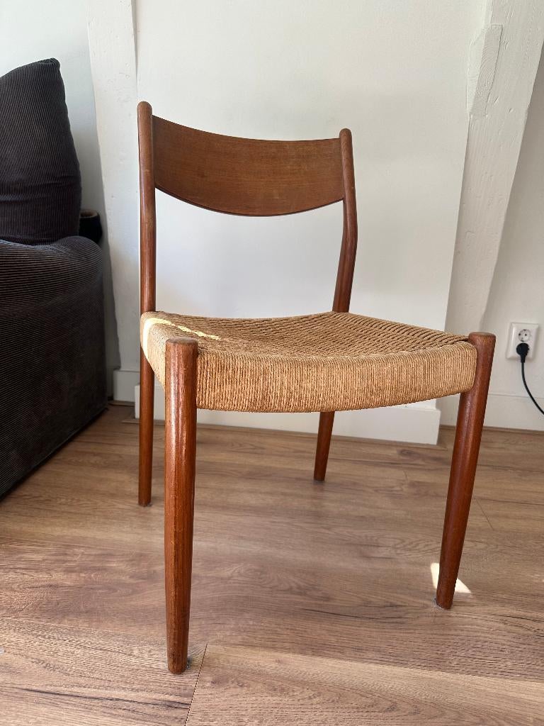 Mid century design stoel door Marten Franckena voor Fristho, Huis en Inrichting, Ophalen, Gebruikt, Bruin, Hout