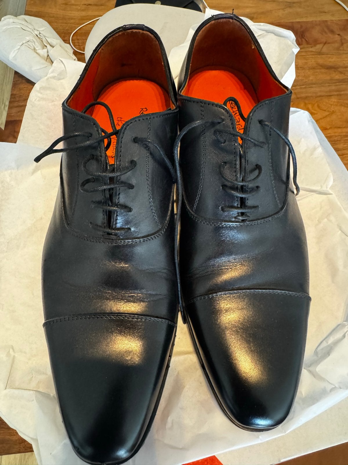 Reinhard Frans Handgemaakte Leren Nette Schoenen, Ophalen of Verzenden, Zo goed als nieuw, Zwart, Veterschoenen