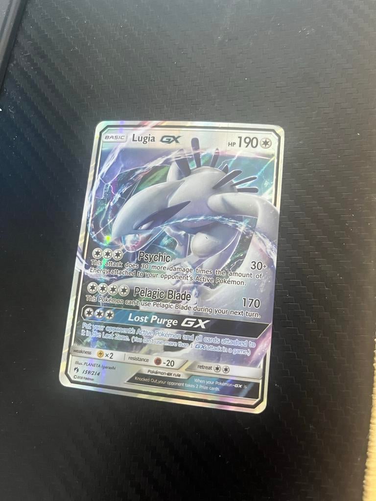 Lugia GX Pokémon kaart 159/214 - Full Art, Ophalen of Verzenden, Zo goed als nieuw, Losse kaart, Foil