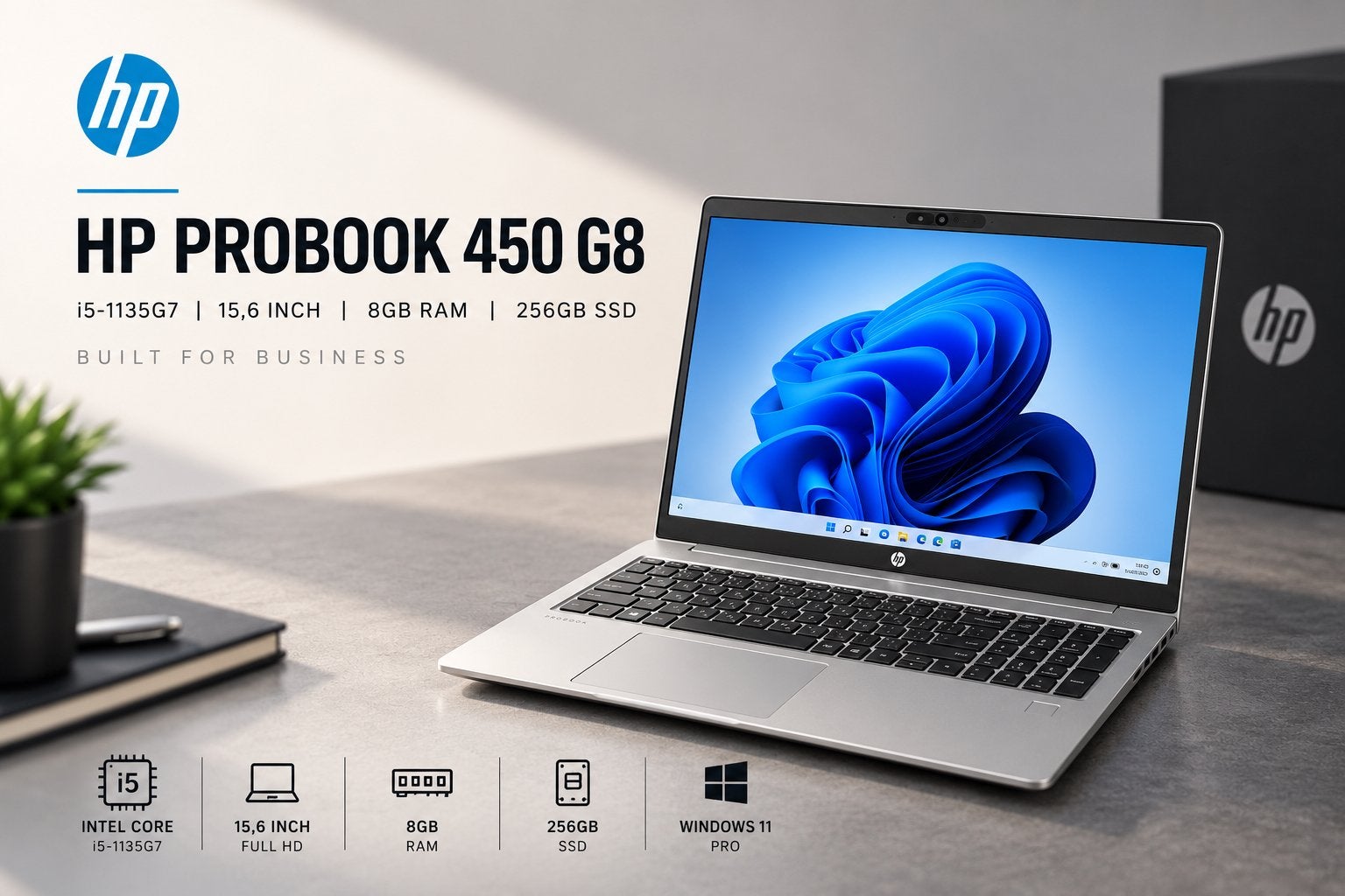 HP ProBook 450 G8 | i5-1135G7 | 8GB RAM | 256GB SSD | 15,6”, Computers en Software, Windows Laptops, Ophalen, Met videokaart, 2 tot 3 Ghz