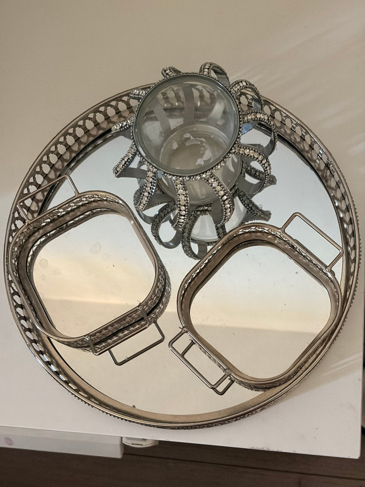 Luxury Mirrored Coffee Table Décor Set, Ophalen, Zo goed als nieuw