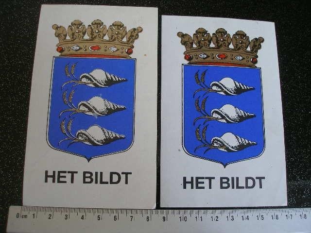 2x sticker gemeente plaats logo embleem het bildt, Verzenden, Zo goed als nieuw, Overige typen
