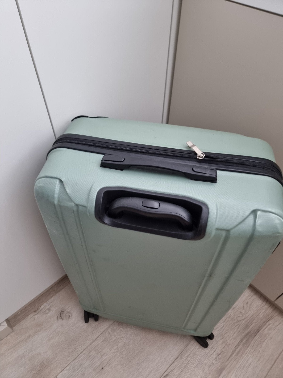 Xxl koffer van blokker met een barst, Ophalen