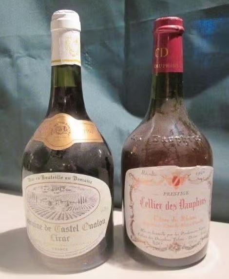 2x Rode franse Wijnen - Cotes du Rhone - 1992, Verzamelen, Wijnen, Frankrijk, Ophalen of Verzenden, Zo goed als nieuw, Rode wijn