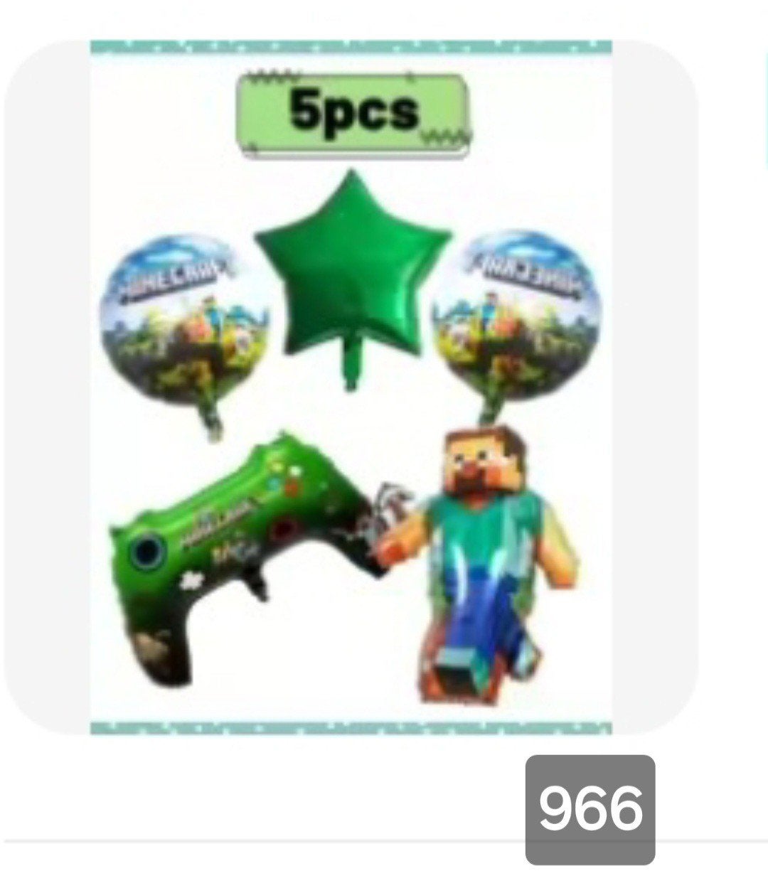 Minecraft Feest Ballonnen Set - 5 stuks, Ophalen, Nieuw, Versiering, Verjaardag