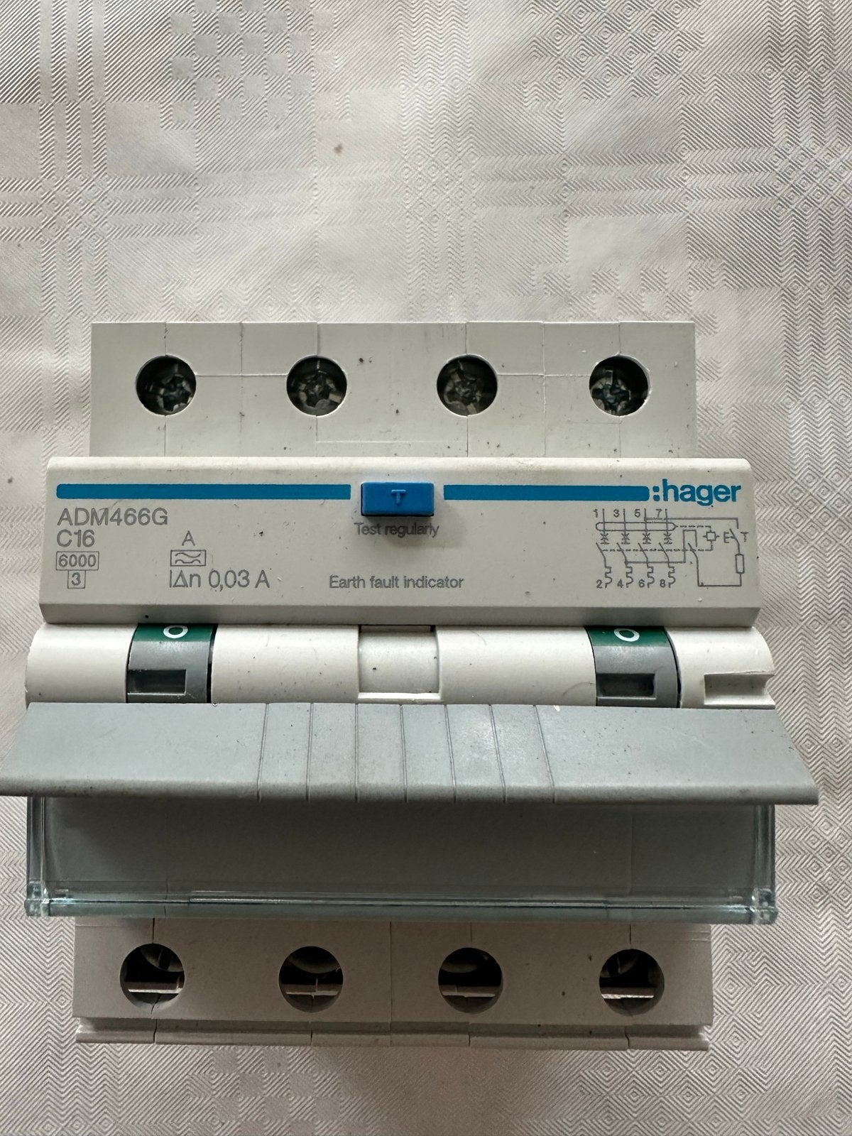 Hager ADM466G C16 Aardlekautomaat - Zo goed als nieuw, Aardlekautomaat, Hager nederland, Info@hager.nl, Ophalen of Verzenden