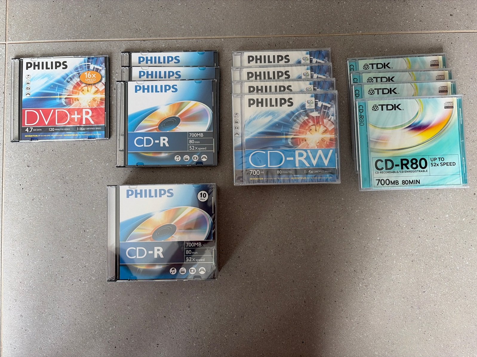 Philips & TDK CD-R/RW en DVD+R - Nieuw en deels in folie, Ophalen of Verzenden, Nieuw, Cd, Herschrijfbaar