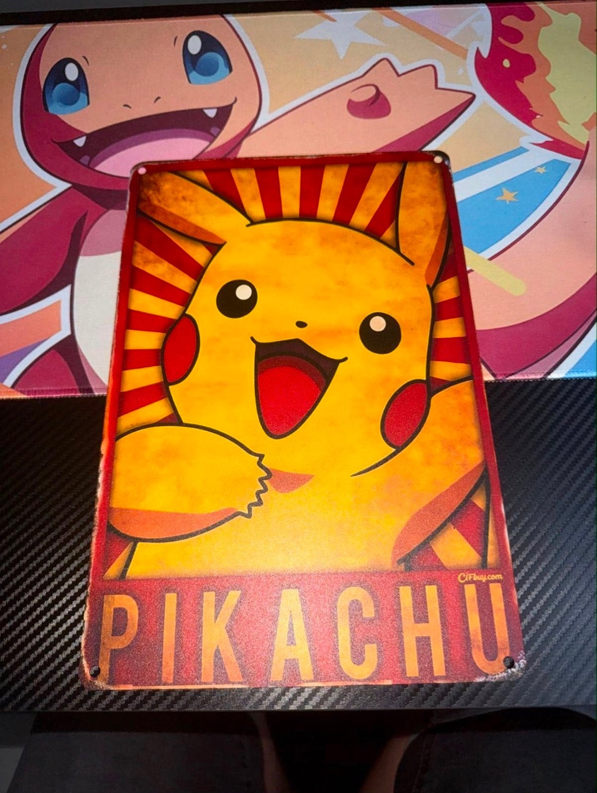 Pikachu metalen wandbord - Pokémon decoratie, Ophalen of Verzenden, Gebruikt, Overige typen