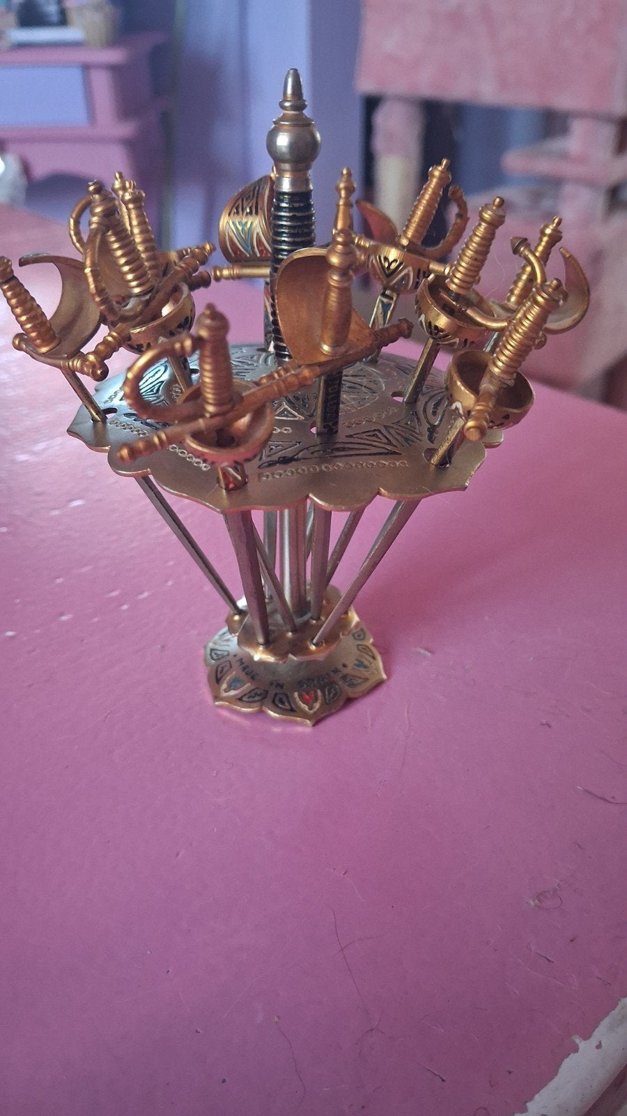Vintage Prikkerset Toledo Zwaarden - Compleet & 70 Jaar Oud, Antiek en Kunst, Ophalen of Verzenden