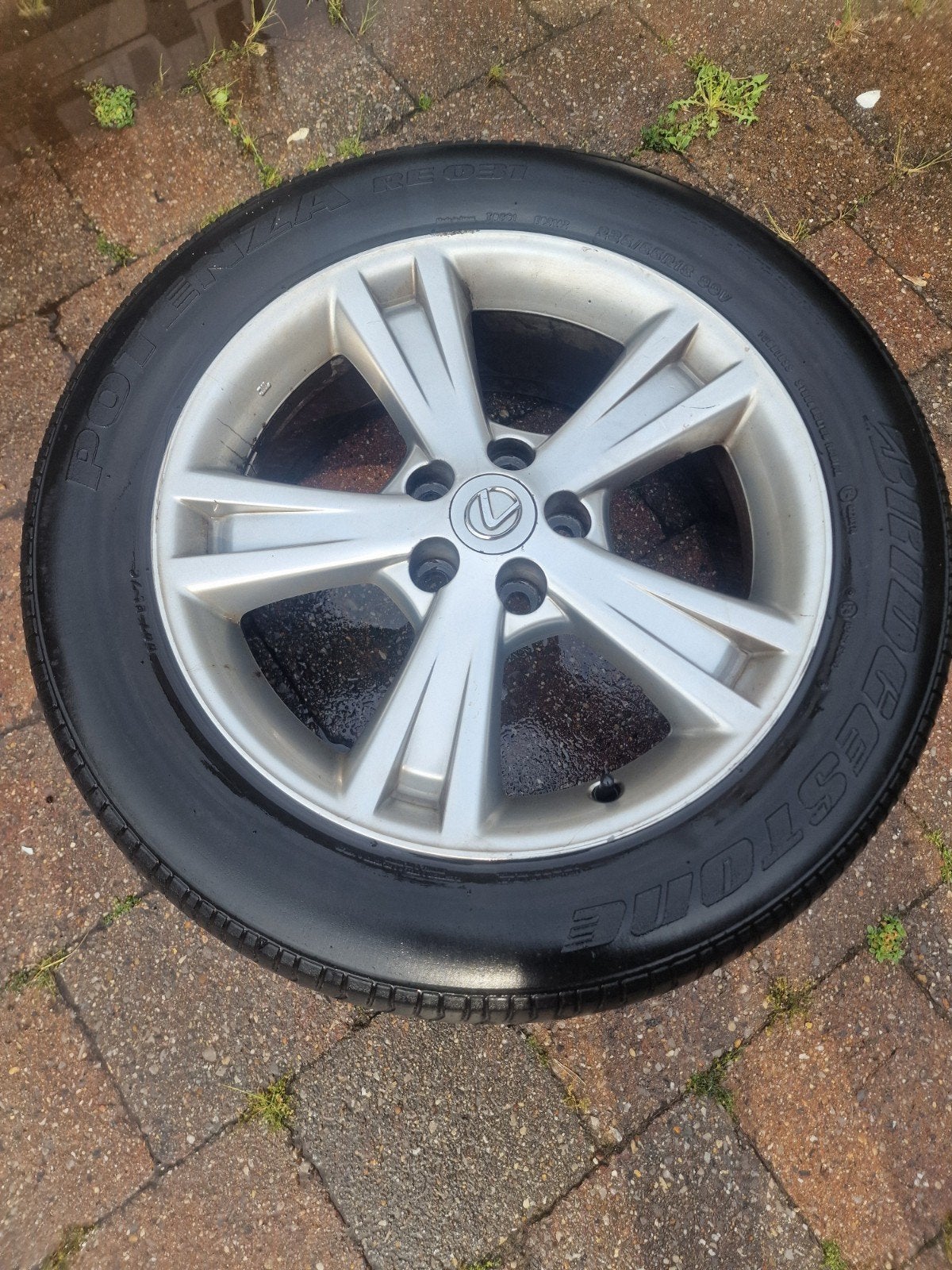 Lexus Velgen met Bridgestone Potenza Zomerbanden 235/55R18, Ophalen, 18 inch, Gebruikt, Banden en Velgen