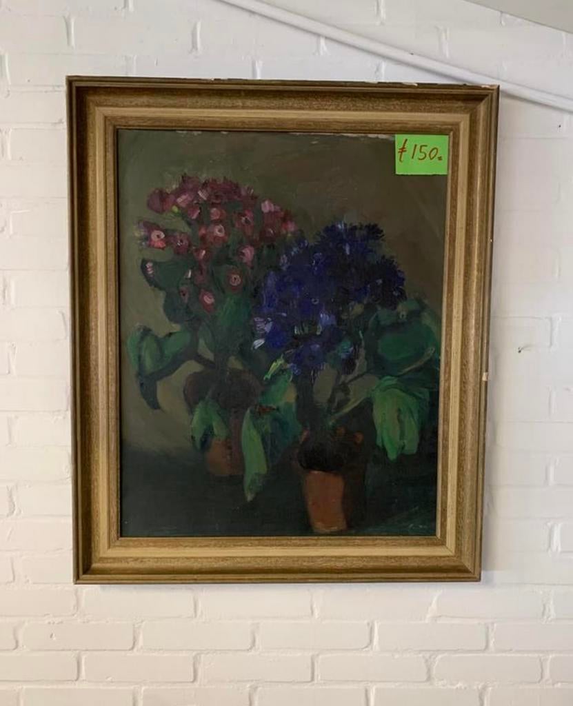 Groot schilderij schilder ? Stilleven olieverf op doek., Antiek en Kunst, Kunst | Schilderijen | Klassiek, Ophalen of Verzenden