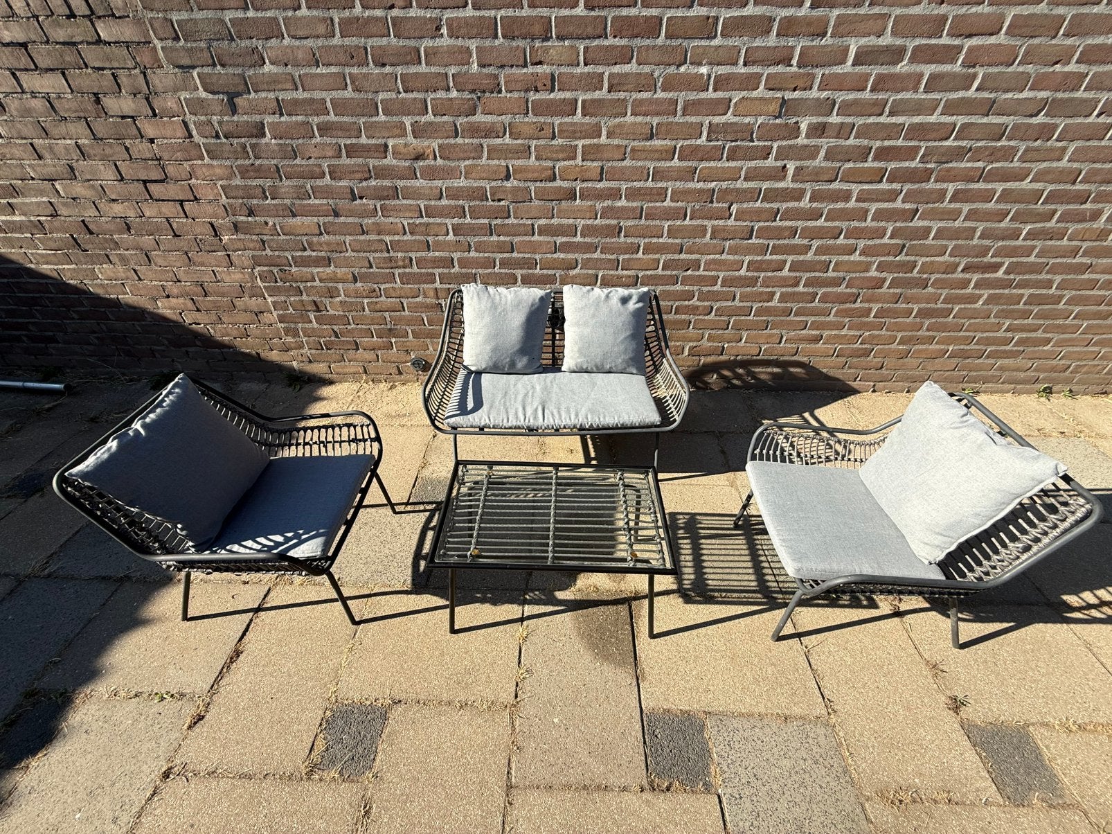 Lounge set compleet met kussens, Ophalen, Zo goed als nieuw, 10 inch