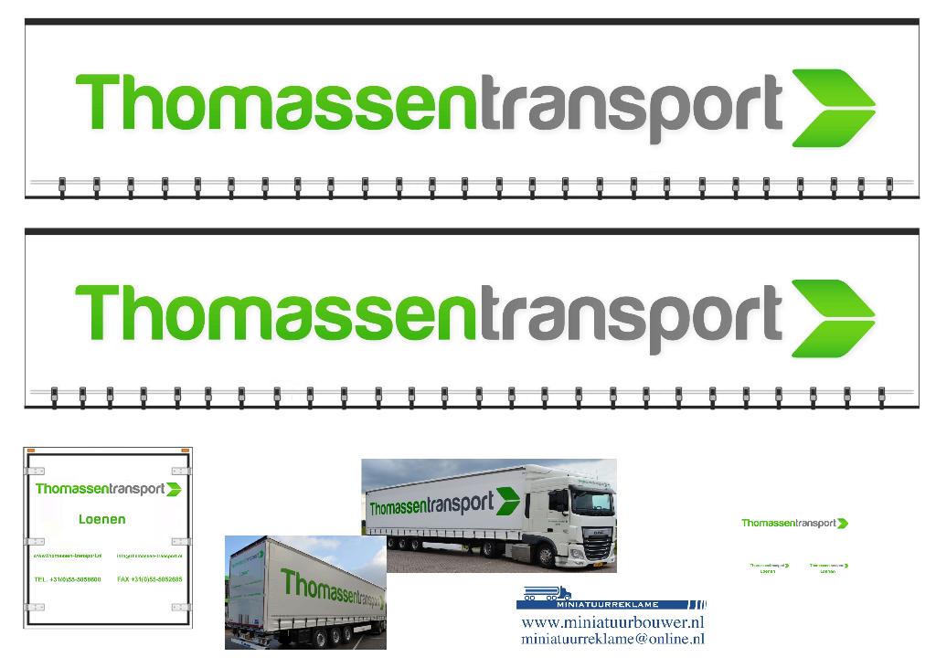 Vrachtauto decal 1:50 Thomassen Loenen, Hobby en Vrije tijd, Modelauto's | 1:50, Verzenden, Nieuw, Bus of Vrachtwagen, Overige merken