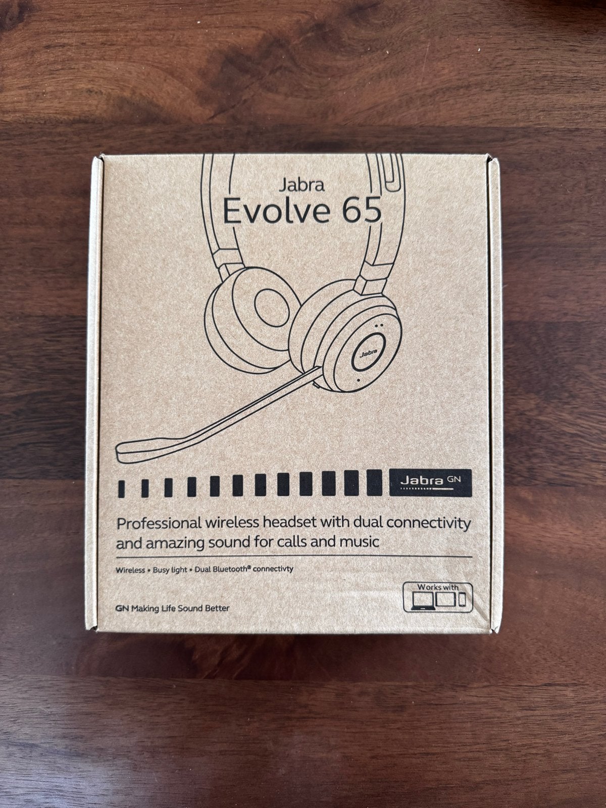 Jabra Evolve 65 Professionele Draadloze Headset, Bluetooth, On-ear, Ophalen of Verzenden, Zo goed als nieuw
