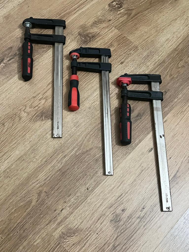 Set van 3 TOPATOOLS Lijmklemmen - 80x300, Ophalen of Verzenden, Gebruikt