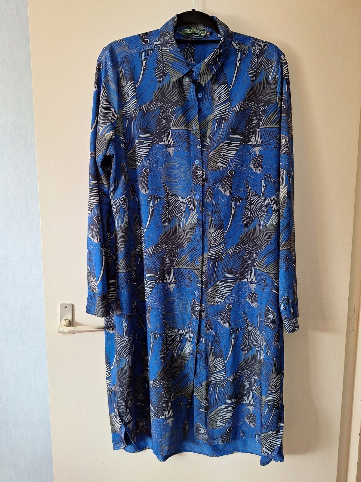 Prachtige Lizzy&Coco blouse/jurk XL - Blauw met print, Lizzy & Coco, Ophalen of Verzenden, Zo goed als nieuw, Maat 46/48 (XL) of groter