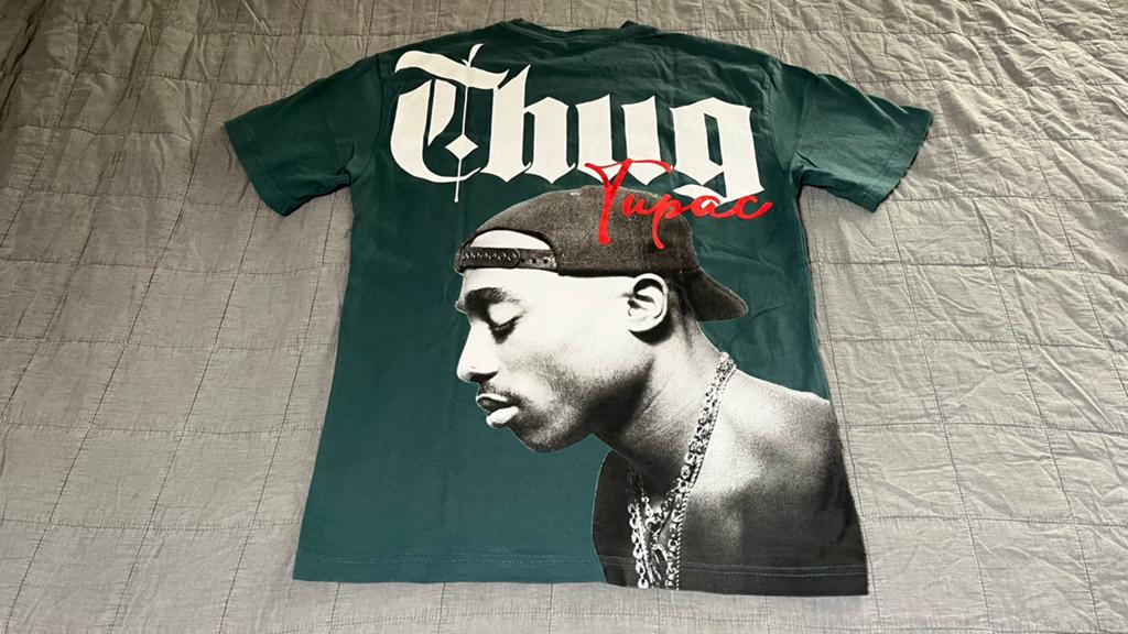 Thug Life Tupac Shakur / 2Pac T-shirt Groen Maat S, Ophalen of Verzenden, Zo goed als nieuw, Groen