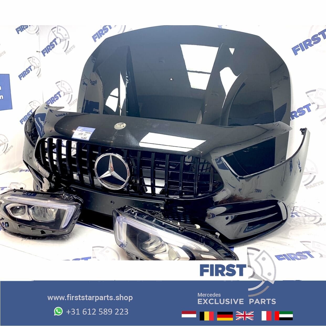 W177 V177 AMG VOORKOP Mercedes A Klasse 2018-2021 ZWART ORIG, Gebruikt, -, Voor, Ophalen of Verzenden