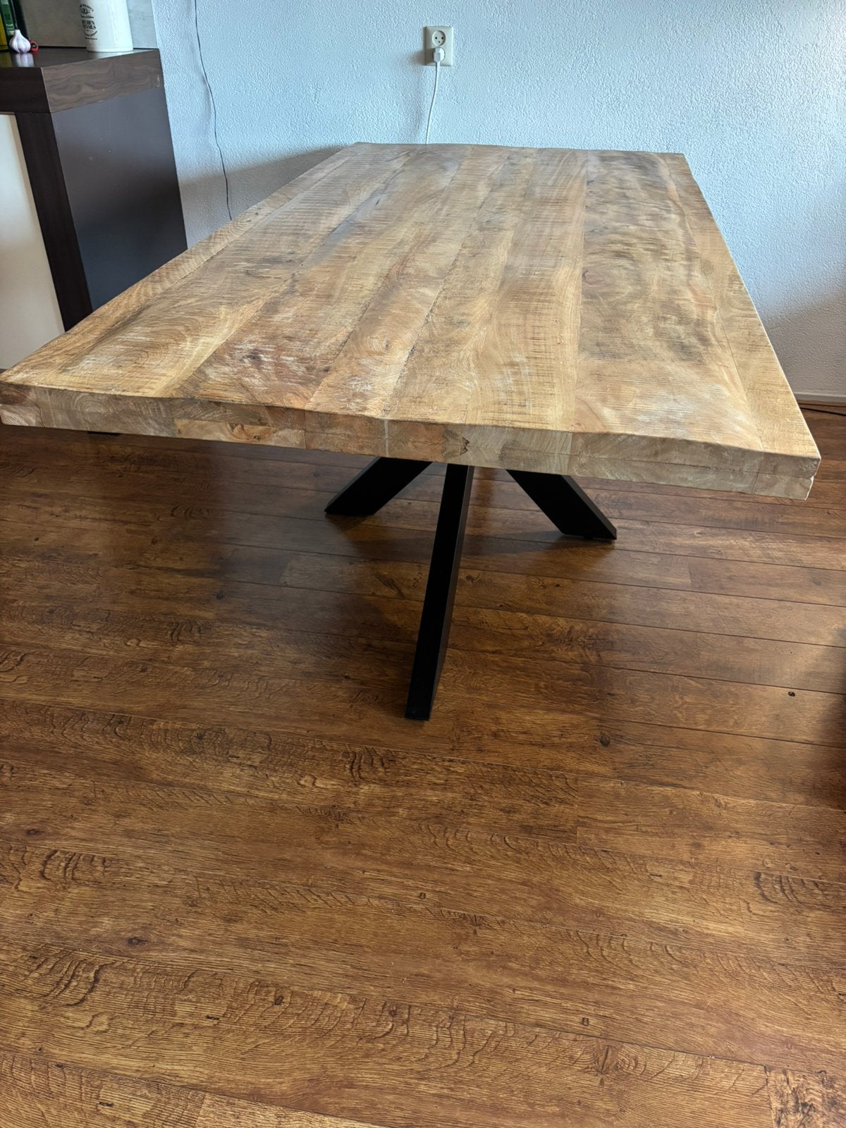 Eettafel mangohout 200x100 cm, Huis en Inrichting, Tafels | Eettafels, Ophalen, Gebruikt, 200 cm of meer, 50 tot 100 cm