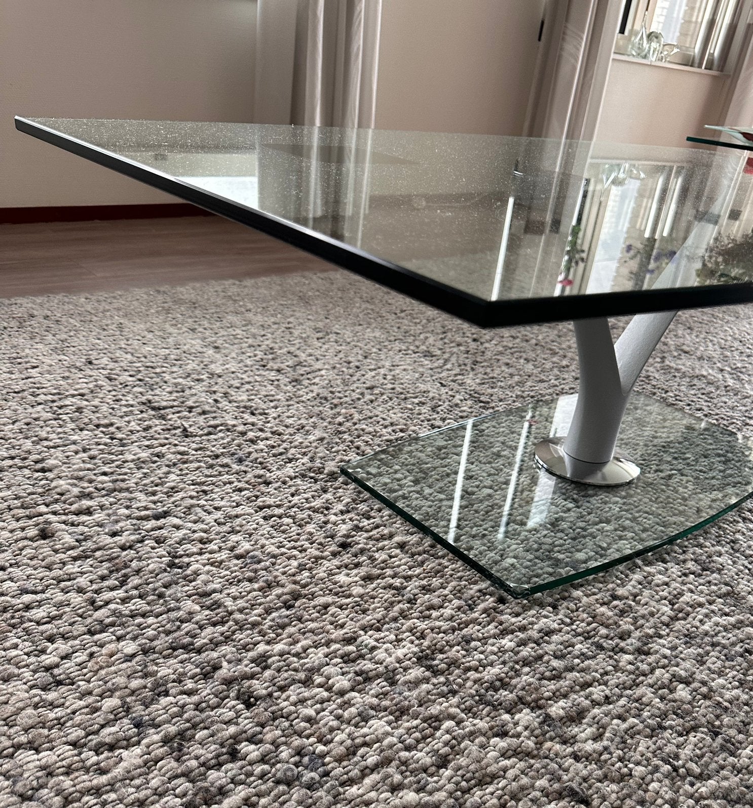 Glazen salontafel van Rolf Benz, Huis en Inrichting, Tafels | Salontafels, Ophalen, 100 tot 150 cm, 50 tot 100 cm, Minder dan 50 cm