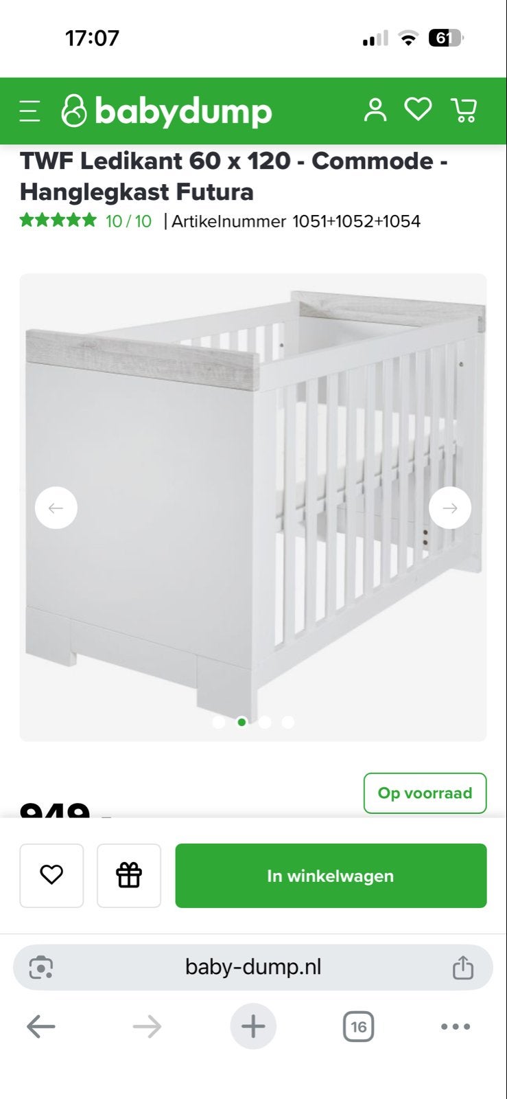 TWF Ledikant, Commode en Hanglegkast Futura (gebruikt), Kinderen en Baby's, Kinderkamer | Complete kinderkamers, Gebruikt, Jongetje of Meisje