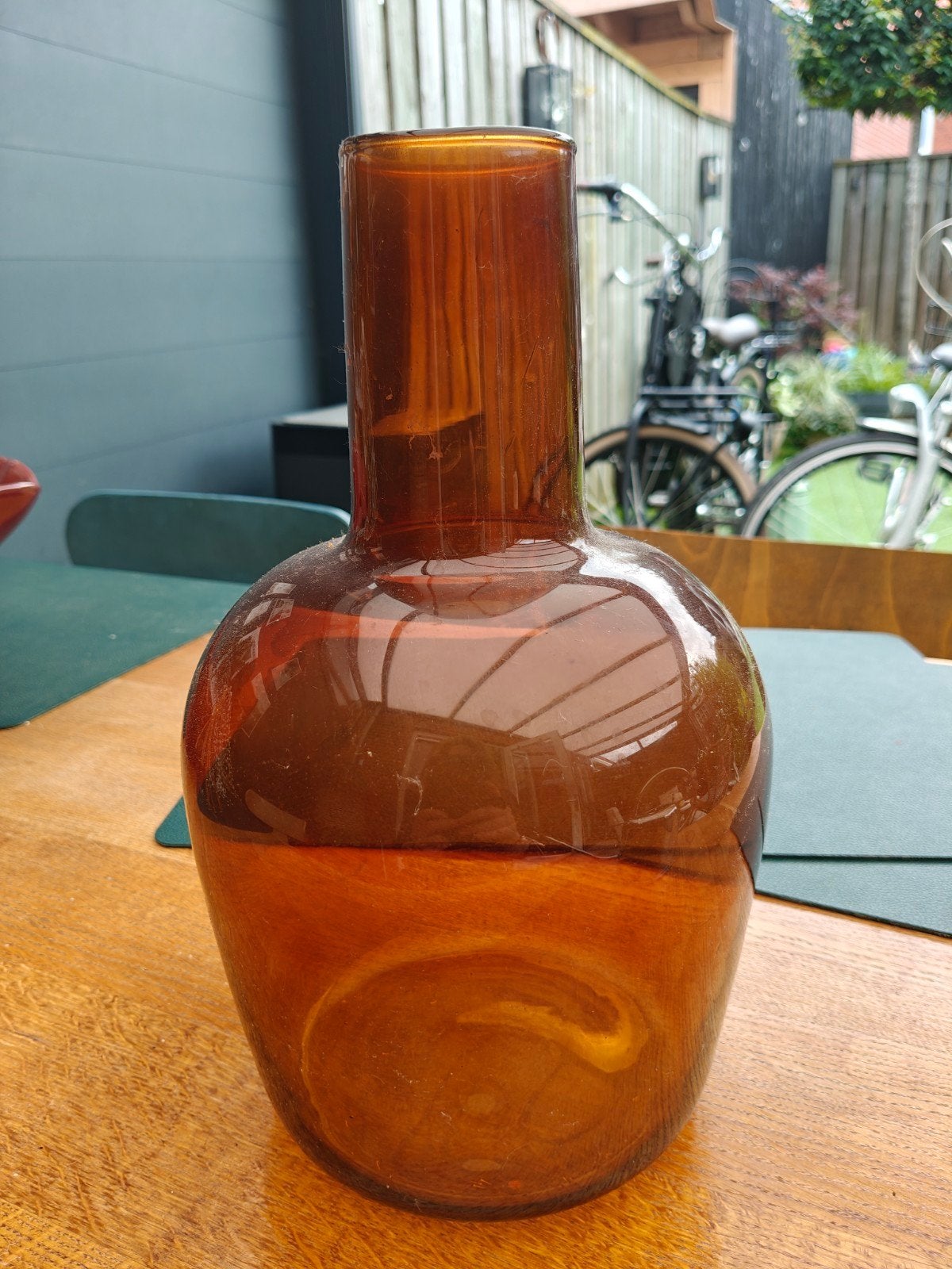 Mooie bruine glazen vaas, Antiek en Kunst, Ophalen