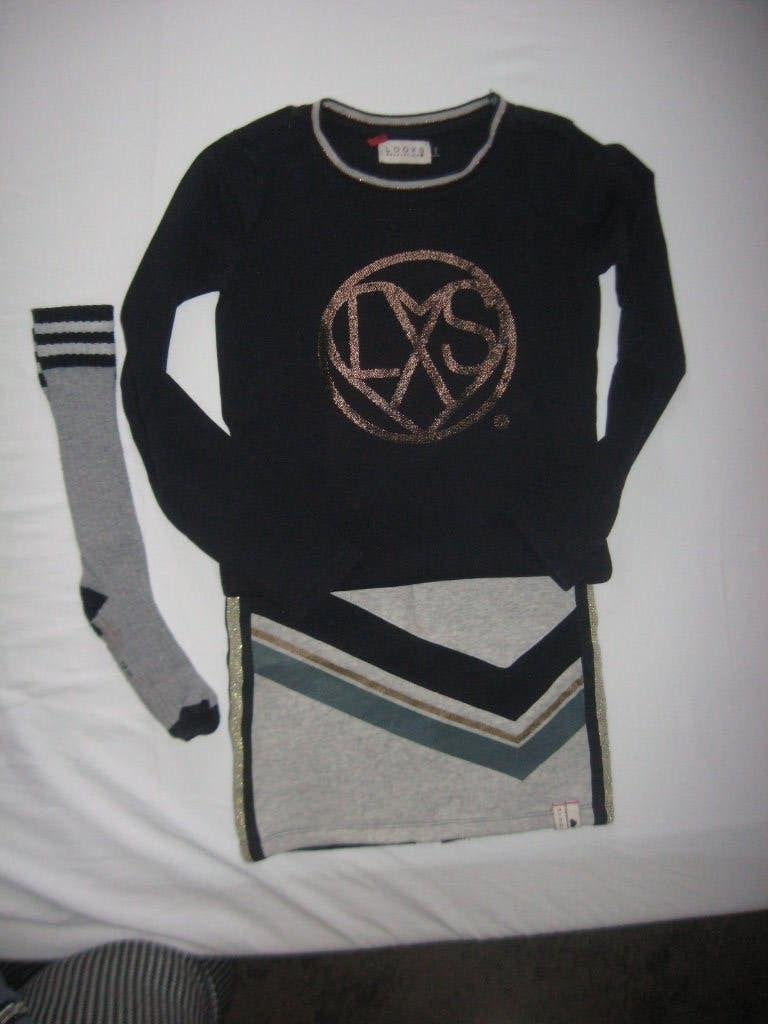 Looxs rokje + longsleeve + kniekousen maat 128/140, Meisje, Ophalen of Verzenden, Zo goed als nieuw, Jurk of Rok